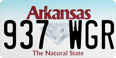 AR license plate 937WGR
