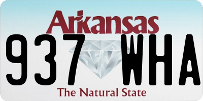 AR license plate 937WHA