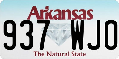 AR license plate 937WJO