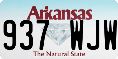 AR license plate 937WJW