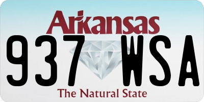 AR license plate 937WSA