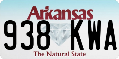 AR license plate 938KWA