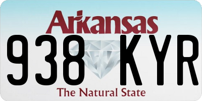 AR license plate 938KYR