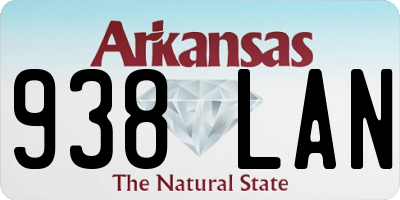AR license plate 938LAN