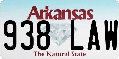 AR license plate 938LAW