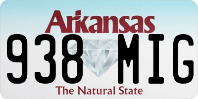 AR license plate 938MIG