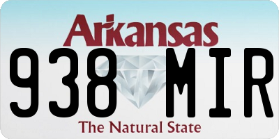 AR license plate 938MIR