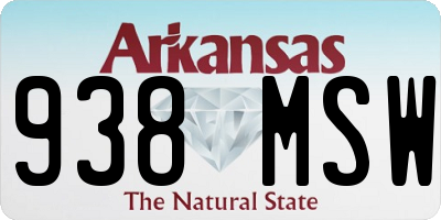AR license plate 938MSW