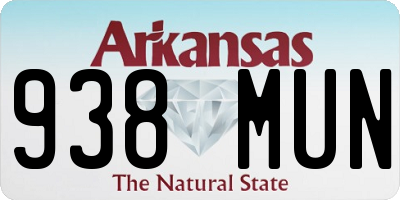 AR license plate 938MUN