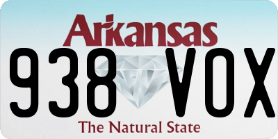 AR license plate 938VOX