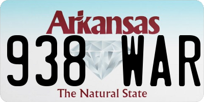AR license plate 938WAR