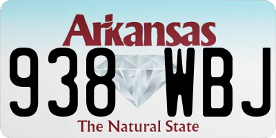 AR license plate 938WBJ