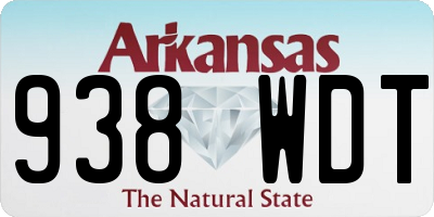 AR license plate 938WDT