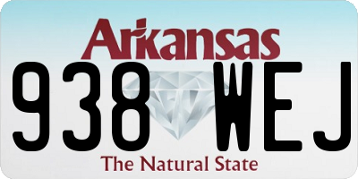 AR license plate 938WEJ