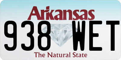 AR license plate 938WET