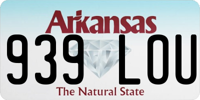 AR license plate 939LOU