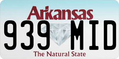 AR license plate 939MID