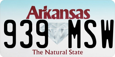AR license plate 939MSW