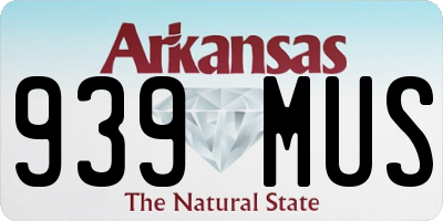AR license plate 939MUS
