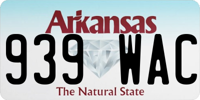 AR license plate 939WAC
