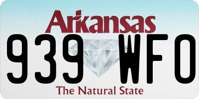 AR license plate 939WFO