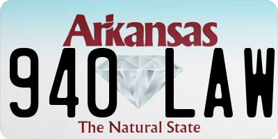 AR license plate 940LAW