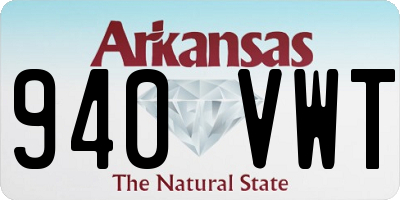 AR license plate 940VWT