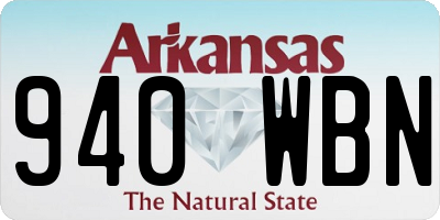 AR license plate 940WBN