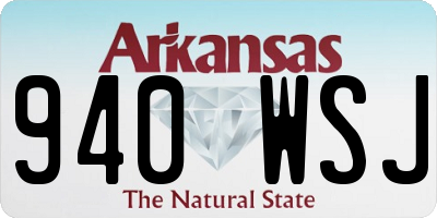 AR license plate 940WSJ