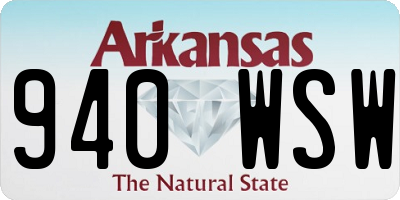 AR license plate 940WSW