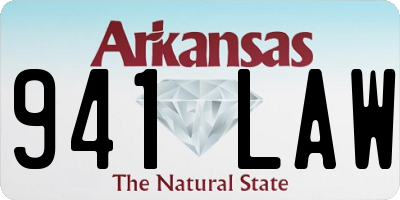 AR license plate 941LAW