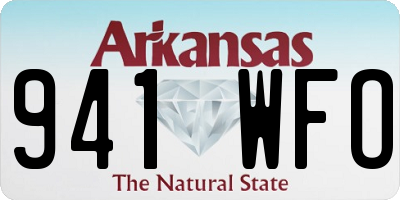 AR license plate 941WFO