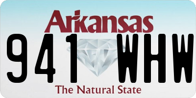 AR license plate 941WHW