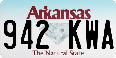 AR license plate 942KWA