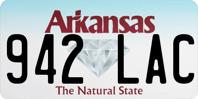 AR license plate 942LAC