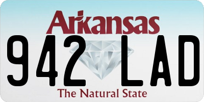AR license plate 942LAD