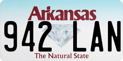 AR license plate 942LAN