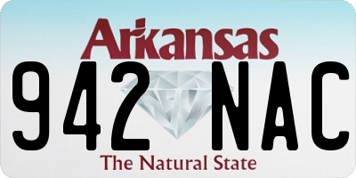 AR license plate 942NAC