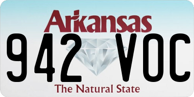 AR license plate 942VOC
