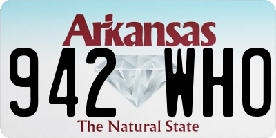 AR license plate 942WHO