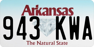 AR license plate 943KWA