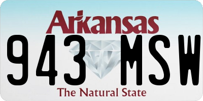 AR license plate 943MSW