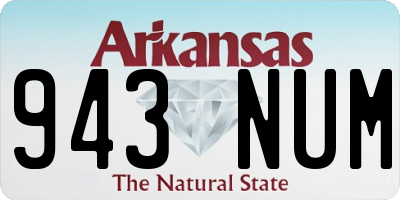 AR license plate 943NUM
