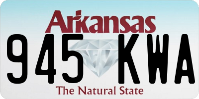 AR license plate 945KWA