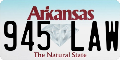 AR license plate 945LAW