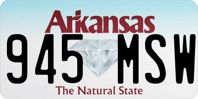 AR license plate 945MSW
