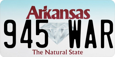 AR license plate 945WAR