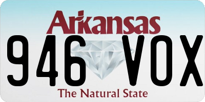 AR license plate 946VOX