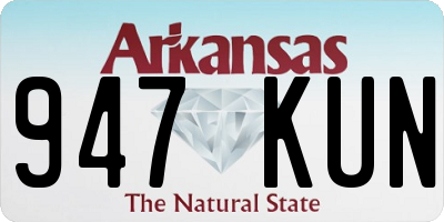 AR license plate 947KUN