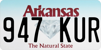 AR license plate 947KUR